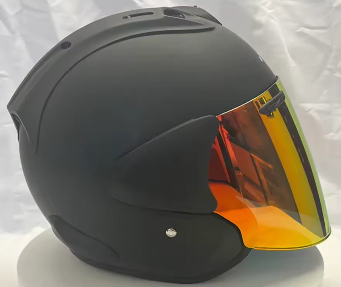 Casque Noir matt avec visière Iridium Orange VZ-Ram AraiForge®