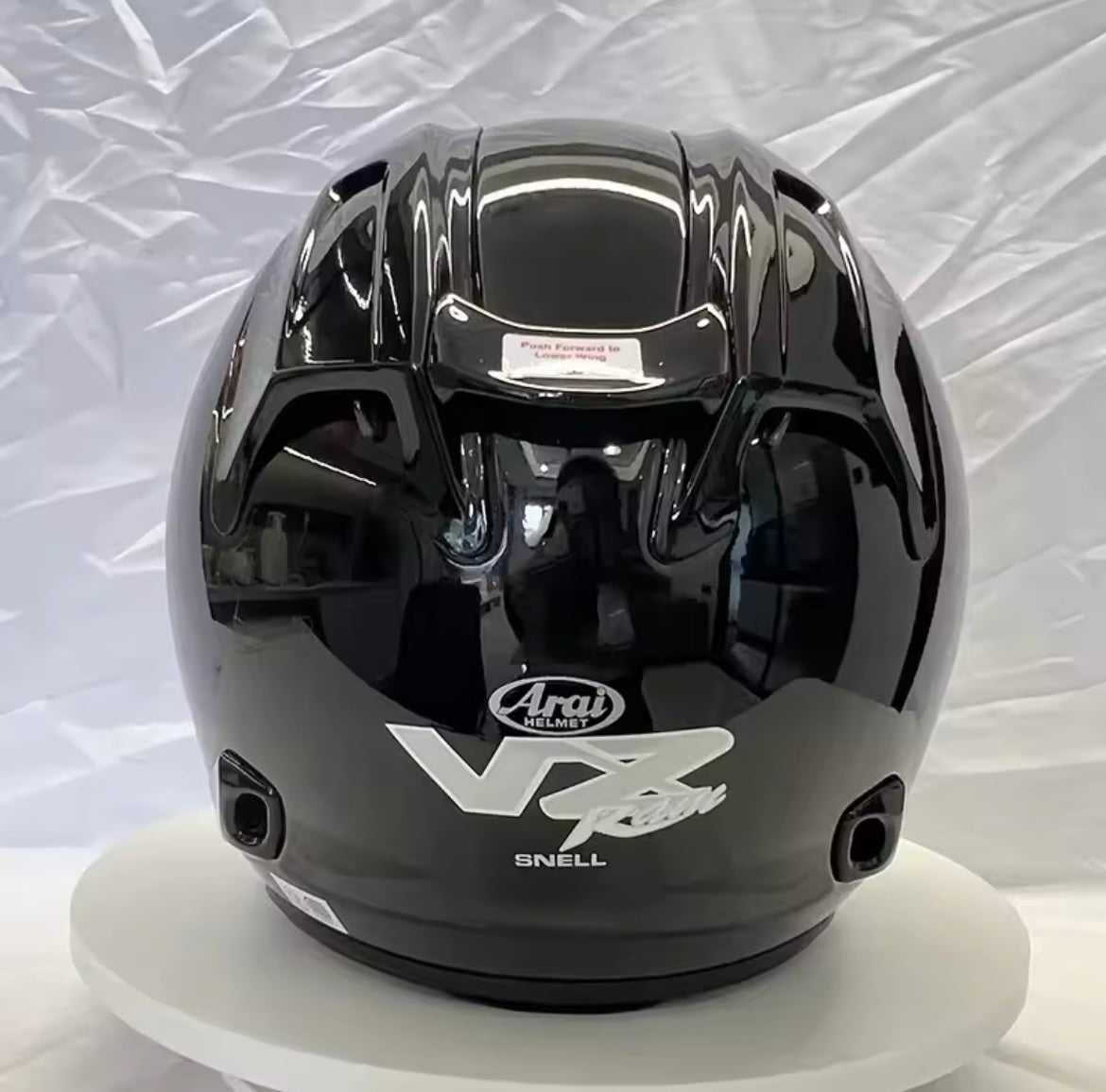 Casque Noir brillant avec visière Iridium Verte VZ-Ram AraiForge®