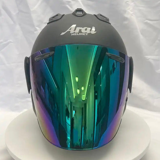 Casque Noir matt avec visière Iridium Verte VZ-Ram AraiForge®