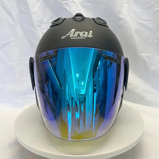Casque Noir matt avec visière Fumée Bleu VZ-Ram AraiForge®
