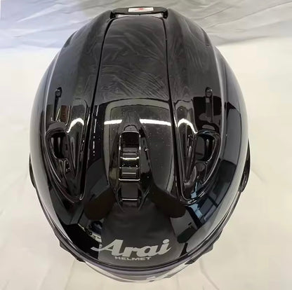 Casque Noir brillant avec visière Iridium Orange VZ-Ram AraiForge®