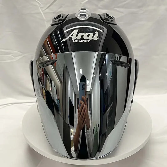 Casque Noir brillant avec visière Iridium Grise VZ-Ram AraiForge®